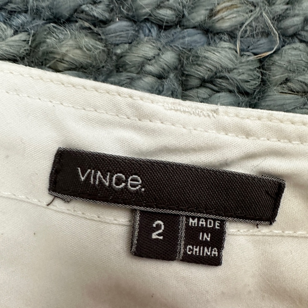 Vince Women’s White Linen Cotton Straight Leg Trousers - Picture 2 of 14